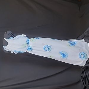 Old Navy Women’s Maxi Dress Blue Floral Sleeveless Flutter Lined Long Sz SP NWT